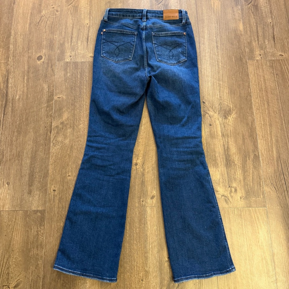 Judy Blue Flare Jeans Dark Wash High Rise Stretch Denim Womens 9/29 Regular - Picture 14 of 16